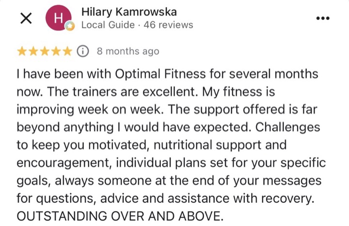 Optimal Health & Fitness member review 2