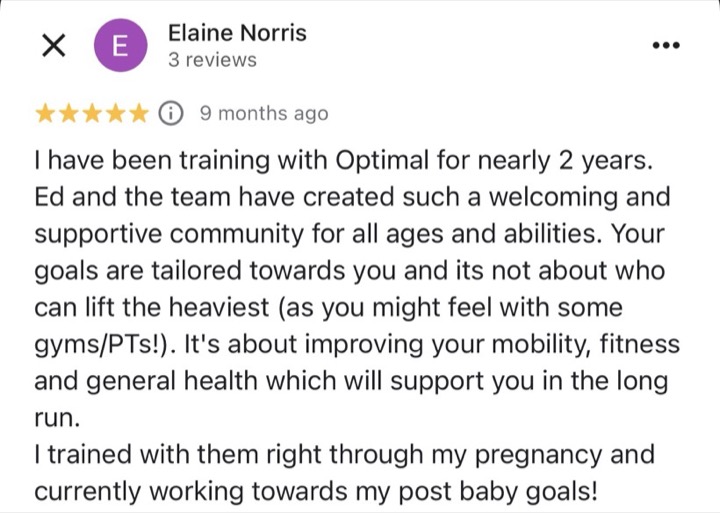 Optimal Health & Fitness member review 3